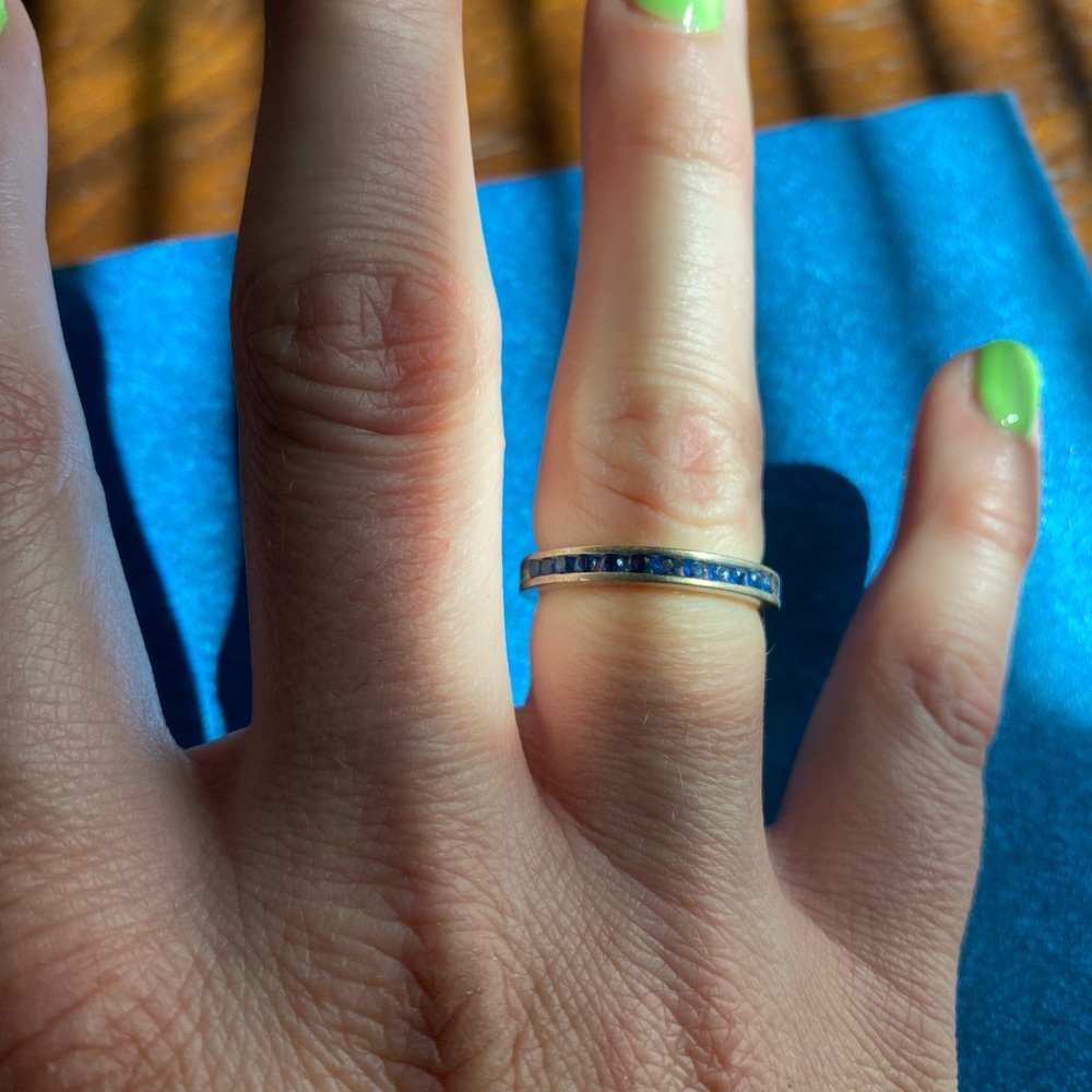 Blue stones, sterling silver ring